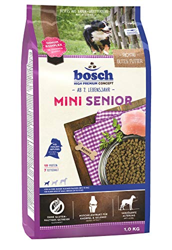 bosch HPC Mini Senior | Hundetrockenfutter für ältere Hunde kleiner Rassen (bis 15 kg), 5 x 1 kg
