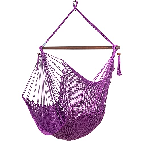 Large Caribbean Hammock Chair - 48 Inch - Polyester - Hanging Chair - Purple #TOP15