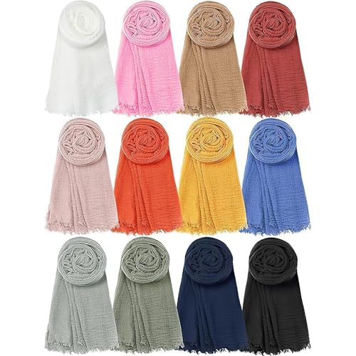 Foulards longs pour femme lot de 12 étoles douces MSYU 90x180 cm