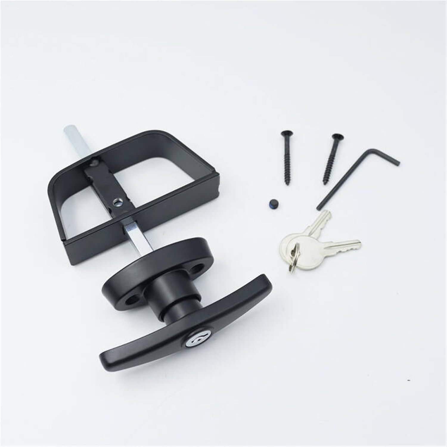 Alloy T-Handle MS333 Door Lock Set for Shed and Trailer with Viable Construction Shaft Lock 1Pcs(Glass Door)