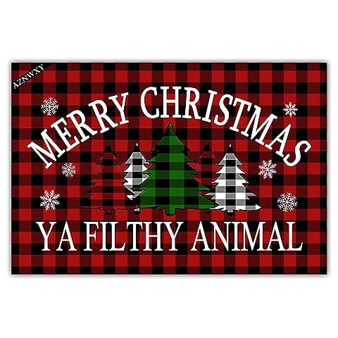 AZNWXY Merry Christmas Doormat - Welcome Mat - Holiday Decor, Christmas Decor, Front Porch Doormat Farmhouse Decor Door Mat Cover