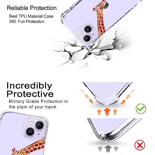Lapac Giraffe Clear Case Compatible With Iphone 14 And 13 Case Cute 2022, Iphone 14/13 Case For Women Girls, Shockproof Tpu Phone 14 Case Cover, Protective Case For Iphone 14/13 6.1 Inch #TOP3