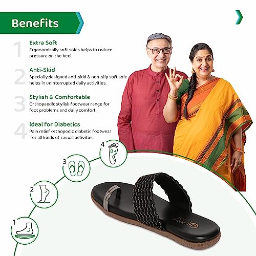 Image of ORTHO JOY Fancy doctor slippers | Soft chappal for women | Casual flat sandals