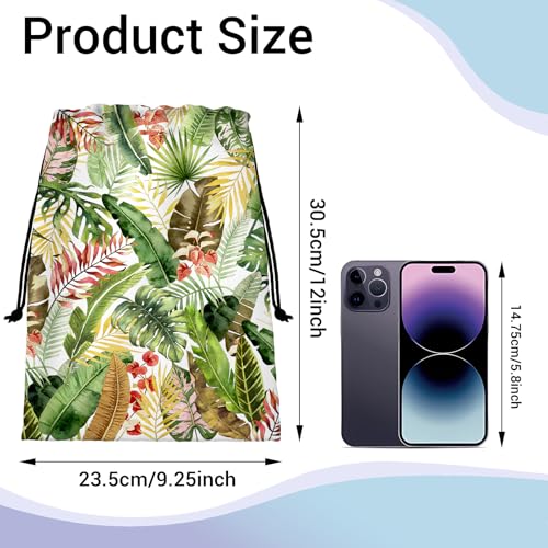 Image of Botanical Palm Gymnastics Grip Bag Small Gym Storage Pouch for Gym