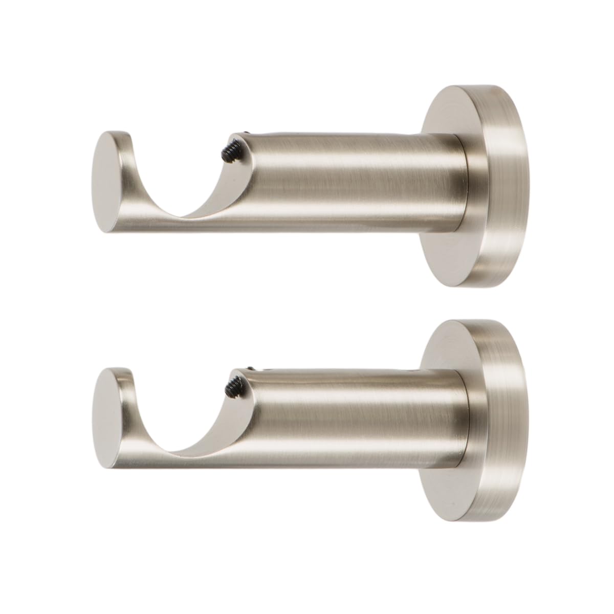 Kit Barre à Rideaux 2,5m - Diamètre 20mm, Fixation Murale, Finition Nickel Mat