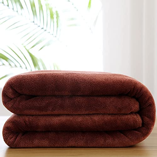 Serviette De Bain Super Épaisse 150X200Cm Super Grande Serviette De Bain Super Absorbante À Séchage Rapide Serviette De Bain D'Hôtel De Luxe, Café, 150X200Cm Cover