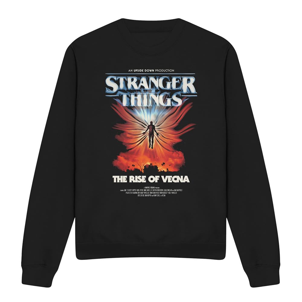 Stranger Things Stranger Things Vecna Rise Poster Unisex Sweatshirt, Black Sudadera Unisex Adulto (Pack de 1)