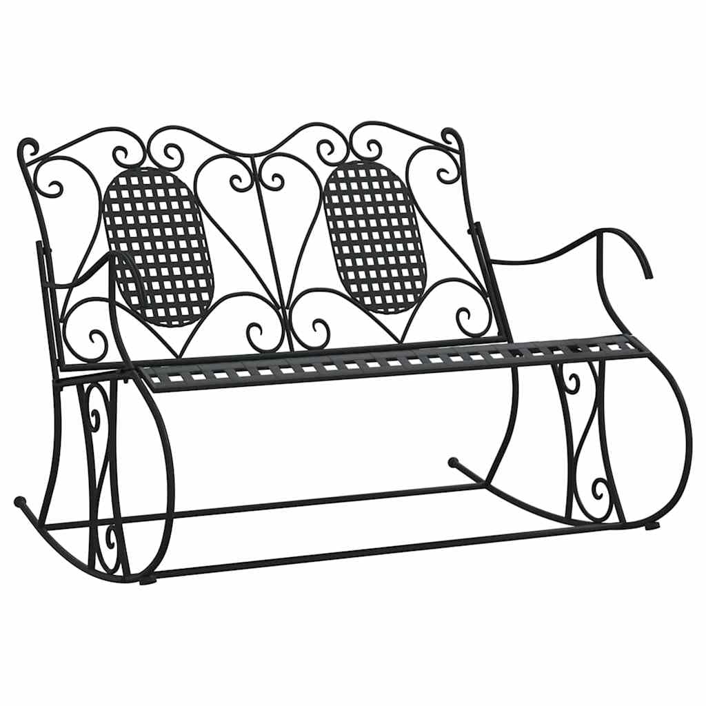 SYDE Dwuosobowa ławka ogrodowa na biegunach ze stali czarnej 113 cm