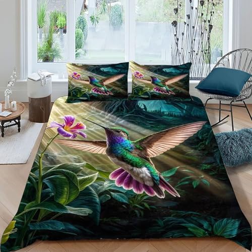 Parure de lit microfibre housse de couette fleur 220x240cm douce et hypoallergénique