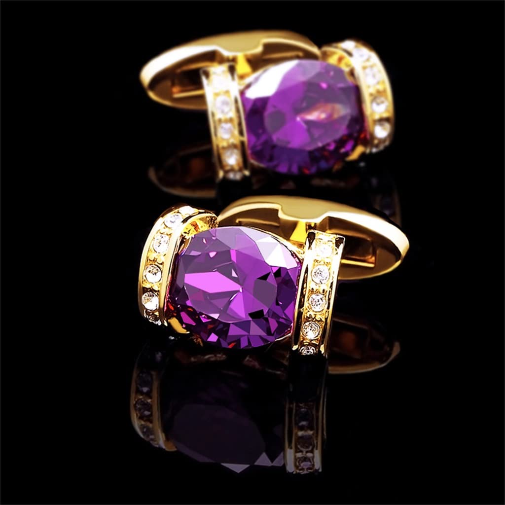 Camicie Unisex Gemelli in Metallo Gemelli Viola Accessori per Polsini della Camicia degli Ospiti (Color : A, Size : 17 * 11mm)