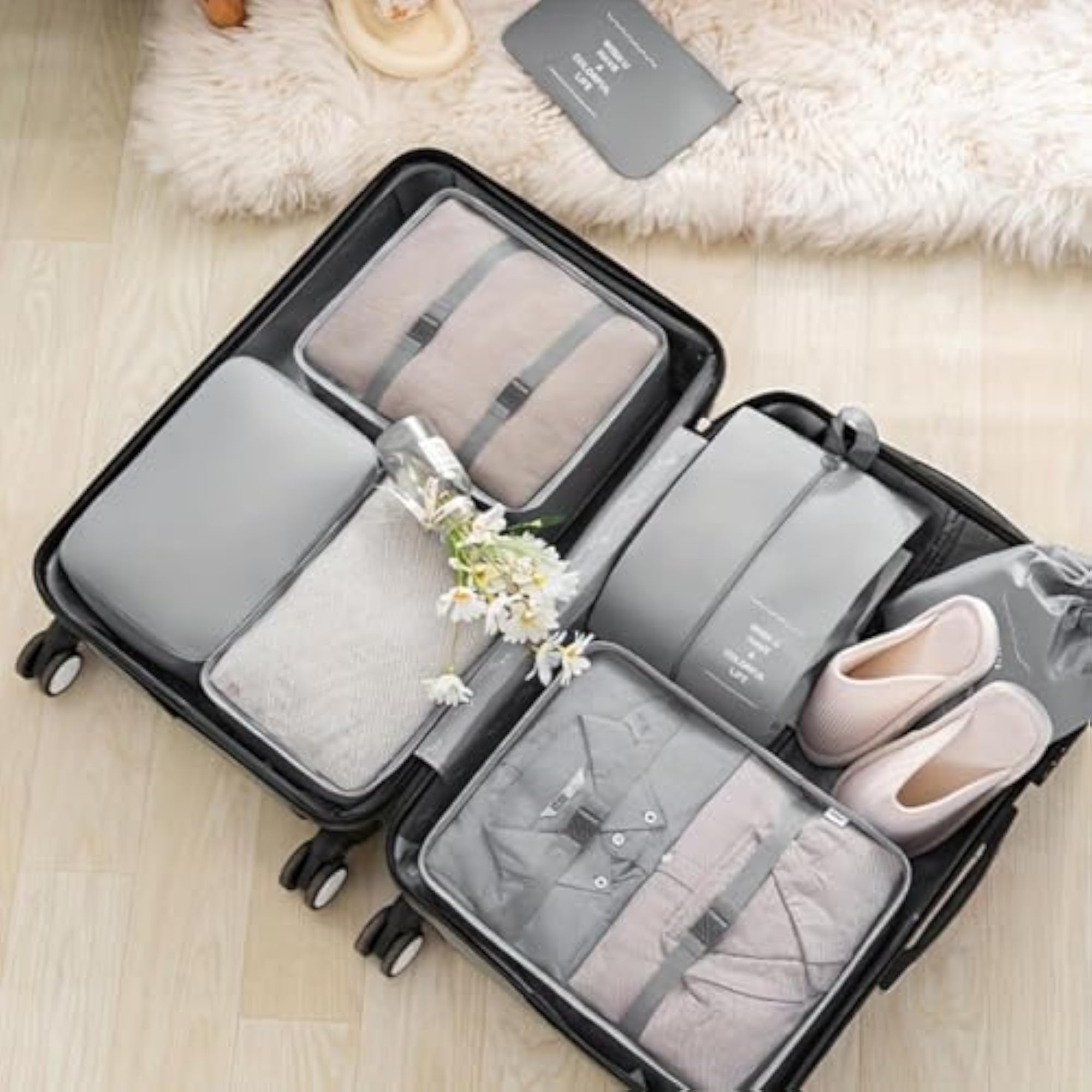 7 Pcs Travel Organizer Packing Cubes, Lightweight