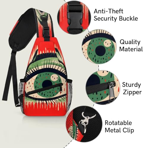 Bolso tipo sling unisex de ojos étnicos para senderismo y viaje miniatura 3