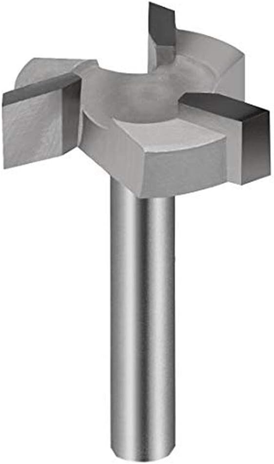 kgjsdf Spoilboard Surfacing Router Bit,1/4 Shank 1 inch Cutting Diameter Carbide Tipped T-Shaped Wood Milling Cutter Planing Tool for Woodworking