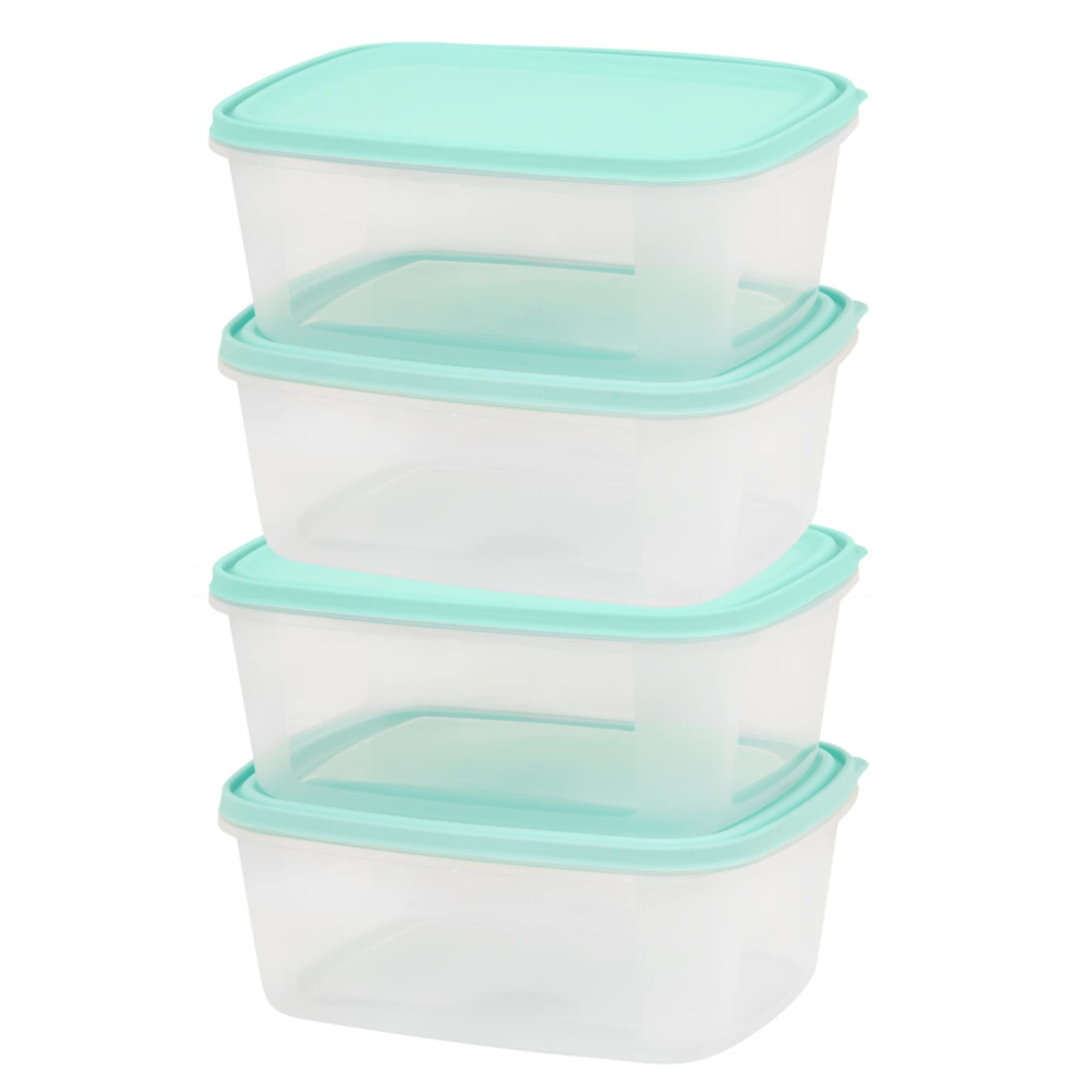 Food Storage Container Set | 3 L | Airtight Food Boxes with Snap-On Lids | dishwasher safe microwave safe freezer safe | BPA-Free | 4 Count