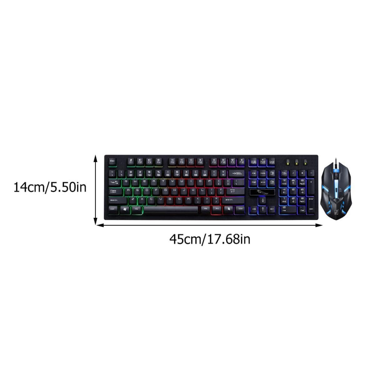 Clavier et Souris Gamer Filaire USB Lumineux Noir 104 Touches