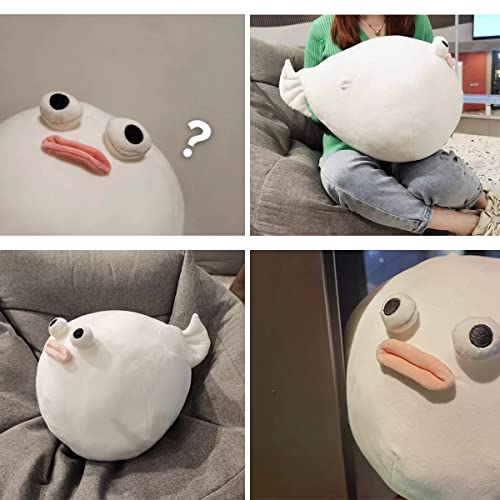 Goylmc Chubby Puffer Fish Plush Pillow - Puffer Fish Stuffed Animal Plush Doll Toy - Birthday Holiday Choice For Girls Boys Adults (19.6 Inch,White) #TOP2