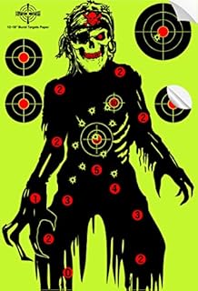 Shooting Targets 12 x18 inch Skeleton Target Paper - Burst Shots Bright Fluorescent Yellow Upon Impact Role Reactive - Guns Rifle Airsoft BB Gun Bow Arrow (10 Pack)
