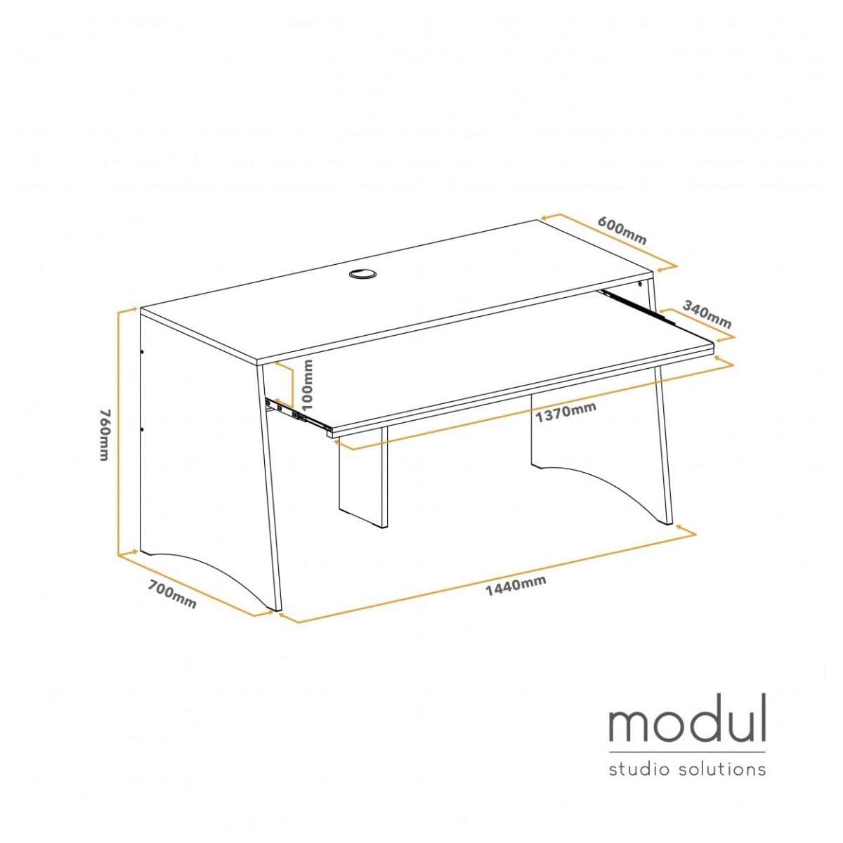 Gear4Music Modulares Musikproduktions-Studio-Pult, schwarz