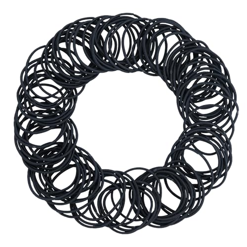 HXMJIED 100 bandas elásticas para el cabello, lazos finos de 2 mm, pequeñas gomas elásticas para el cabello para mujeres, bandas suaves para el cabello, soportes para cola de caballo sin metal, gomas