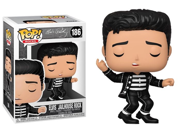 Funko Pop Elvis Presley + Protector: Pop! Rocks Vinyl Figure (Gift Set Bundled with ToyBop Brand Box Protector Collector Case) (Elvis Jailhouse Rock)
