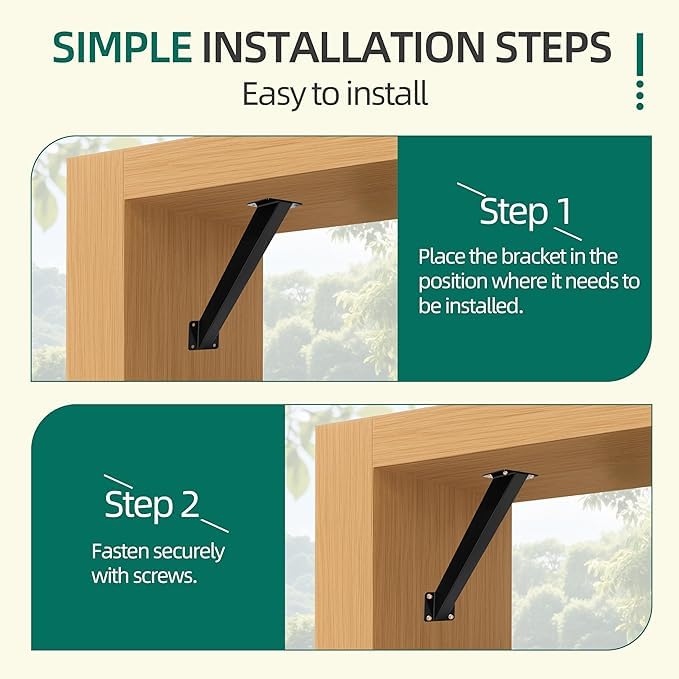 Kit de 12 soportes angulares de acero para vigas, soporte de ángulo de 45 grados, resistente, para pérgolas, cenadores, patios y cabañas de madera miniatura 4