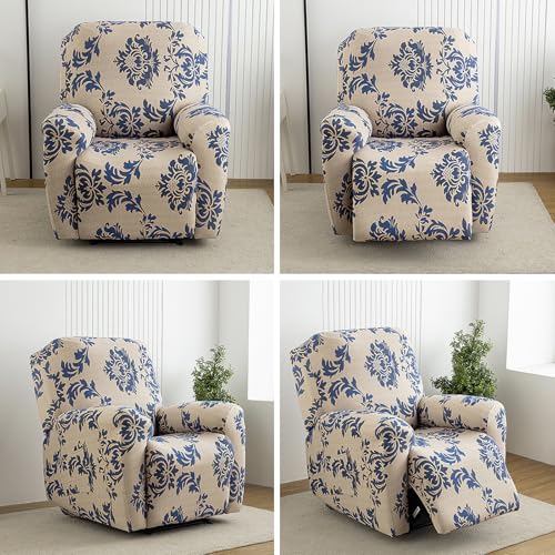 Image of Eco-Ancheng Recliner Slipcovers 4-Pieces Lazyboy Recliner Covers Recliner Couch Covers Recliner Chair Cover Non Slip Reclining Slipcovers with Storage Pockets Furniture Protector for Living Room