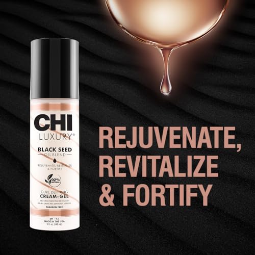 CHI Luxury Black Seed Oil Curl Defining Cream Gel, Defines Curl, Controls Frizz & Strengthens Hair For Shine, Sulfate, Paraben & Gluten-Free, 5 Oz - image 5