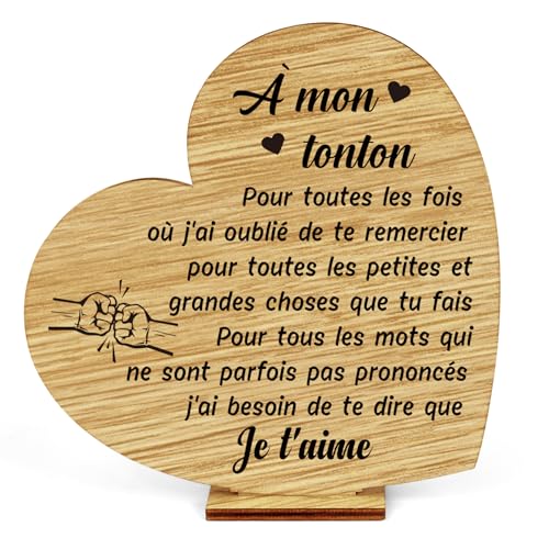 Cadeau Fete des Peres pour Tonton Cadeau Tonton Ornement en Bois Original Cadeaux Anniversaire Oncle Idée Cadeaux pour Oncle Anniversaire Fête des Pères...