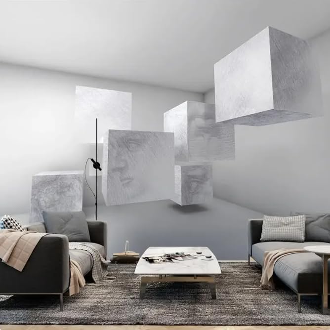 Papier peint photo Nordic TV 3D haut de gamme, art mural geometrique pour salon
