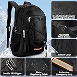 Petfu Rucksack Herren Wanderrucksack 40L Tagesrucksack Wasserdichter Groß Laptop Rucksack 15.6-17 Zoll für Business, Schule, Radfahren, Wandern und Sport(Schwarzer)
