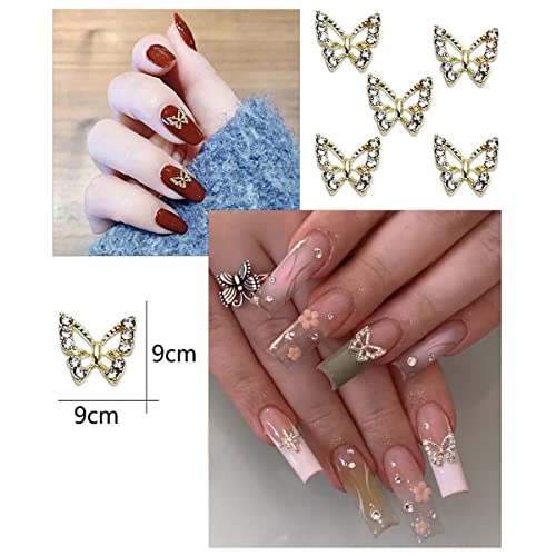 Butterfly Nail Charms 16 Pcs Silver Metallic Butterflies Nail Rhinestones For Acrylic Nails Shiny 3D Alloy Design Butterfly Nail Gems Rhinestones For Nail Jewelry Accessories Women Manicure Supplies #TOP5