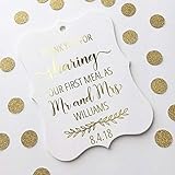 Thank You For Sharing Our First Meal As Mr and Mrs Color Foil Wedding Favor Hang Tags (EC-390-F)