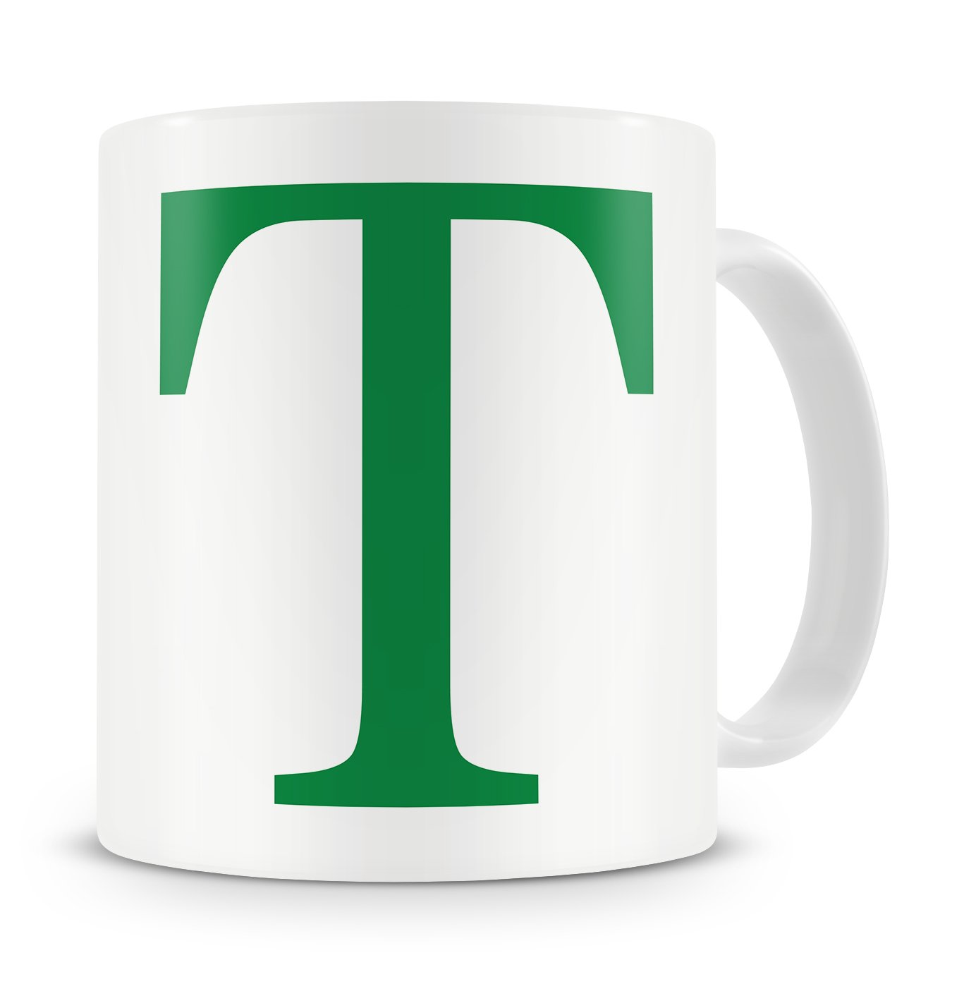 givagift Letter “T” Mug – Letter T Mug, T Letter Mug, T Mug – Mug Gift/Present – Choice Of Colours – Modern/Cool/Trendy Style Mug (Green)