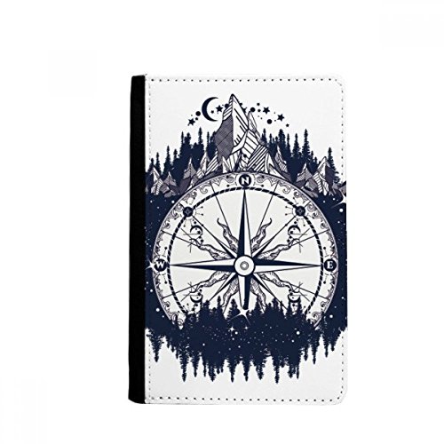 Forest Compass Iceberg Art Pattern Passport Holder Notecase Burse Wallet Cover Card Purse