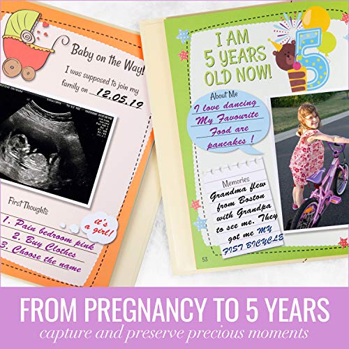 baby memory book first five years diary milestone storage box keepsake scrapbook journal photo album