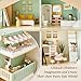 Joylike Wooden Dollhouse for Kids, Family Dollhouse with 53PCS Including Toy Figures, Furniture and Accessories, Ideal Gift for Kids Ages 3+