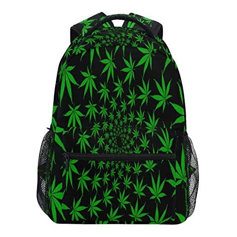 TropicalLife OOWOW Mochila escolar con hojas verdes para pintura artística Cover
