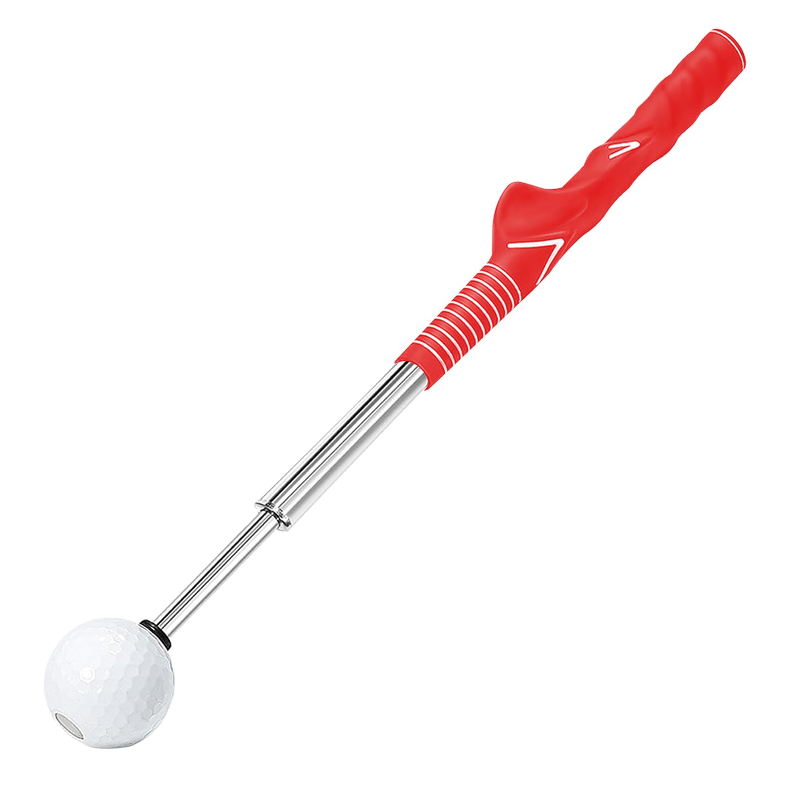 Thatyro Retractable Golf Swing Training Aid, Right-Handed Golf Swing Trainer, Golf Click Stick for Practice Correction Indoor Outdoor Hitting (Red)
