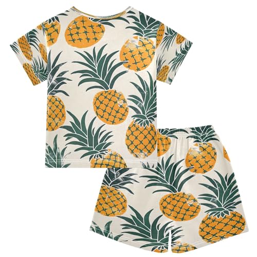senya Short Sleeve Pajamas Sets Summer Cotton Sleepwear Pineapple2