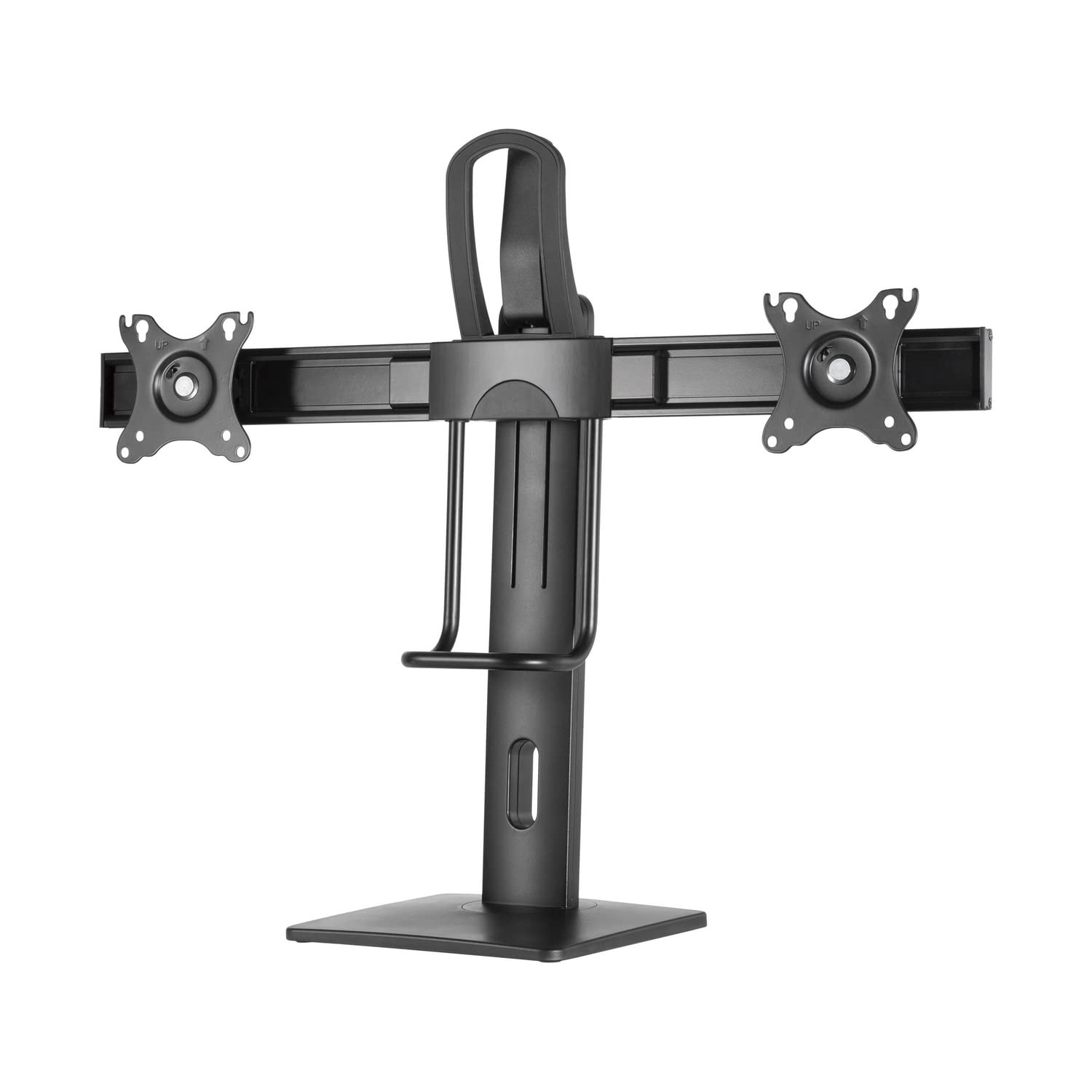 AISENS Soporte De Mesa Pro Contrapeso Giratorio E Inclinable Para 2 Monitores 6kg De 17-27P Negro