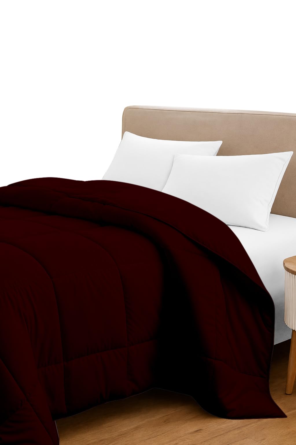 Box Stiched Microfiber Comforter 350 GSM- Double size- Burgundy color | 120TC Fabric, All night comfort, cozy, Soft, Breathable, Durable & Lightweight, Easy to Care, Machine wash-image-34