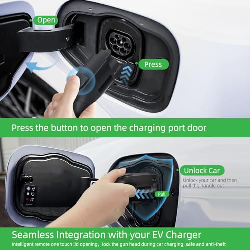 Level 2 EV Charger 40Amp, Portable Electric Car Charger 25FT Cable for NEMA 14-50 Plug, 240V, 9.6kW, Adjustable Current, Timing Delay, Vehicle Charger Station for J1772 BEVs/PHEVs