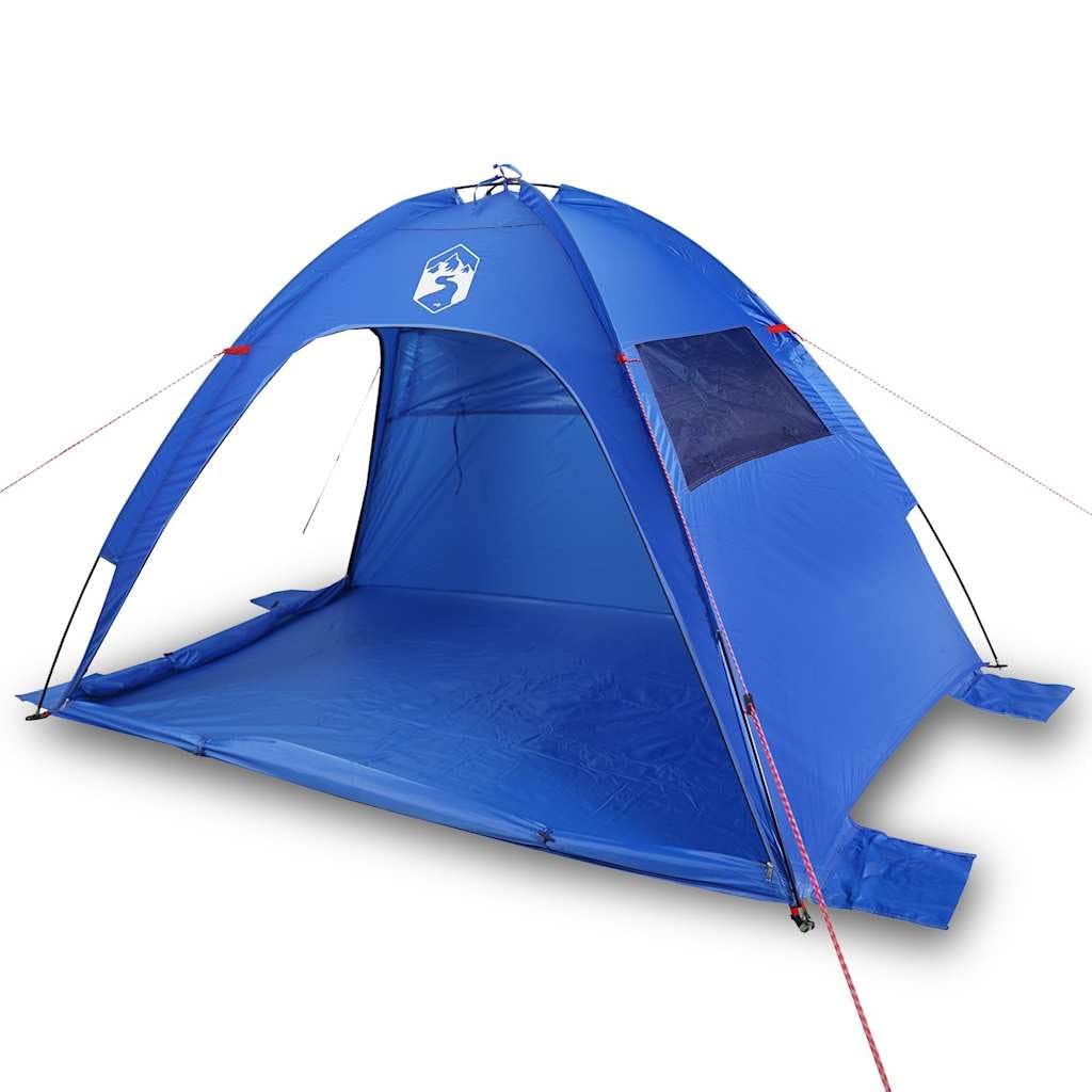Tenda da spiaggia grigia, 210 x 150 x 130 cm, tenda parasole per spiaggia e giardino, tenda leggera con 2 ingressi, 2 finestre a rete, 4 sacchi di sabbia, picchetti e borsa per il trasporto