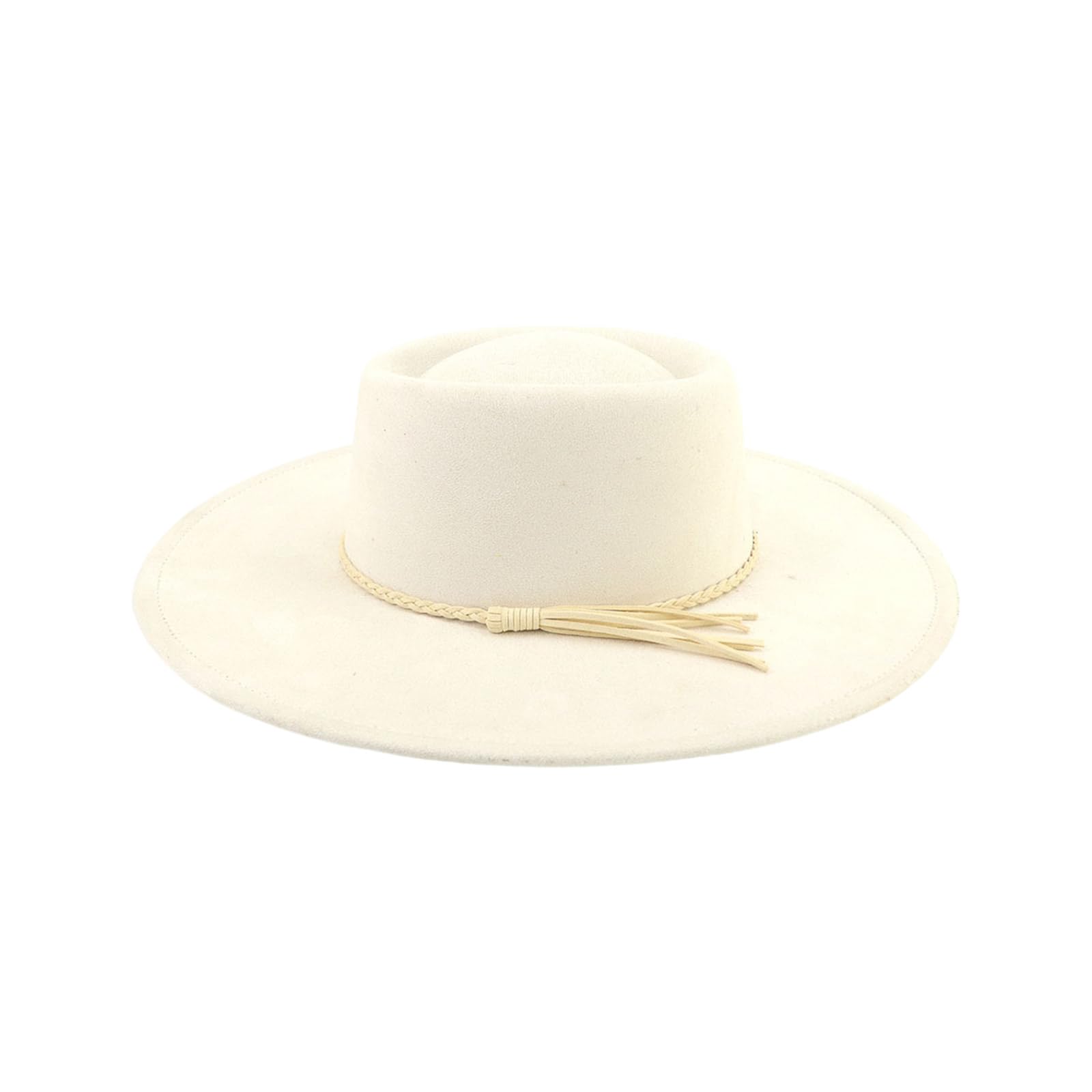 Maxtonser Fedoras Hat Panama Hat Braided Belt Fringe for Women Men Photo Props Western for Men Women Unisex Wear Headwear