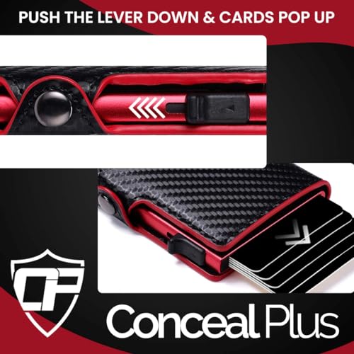 Image of Card Blocr Pop Up Wallet for Men RFID Blocking Carbon Fiber Slim Design 4-6 | Card Holder Wallet with Front Pocket Wallet Style Offers Easier Access Cash & ID Storage, Plus Everyday Carry Conveniences.