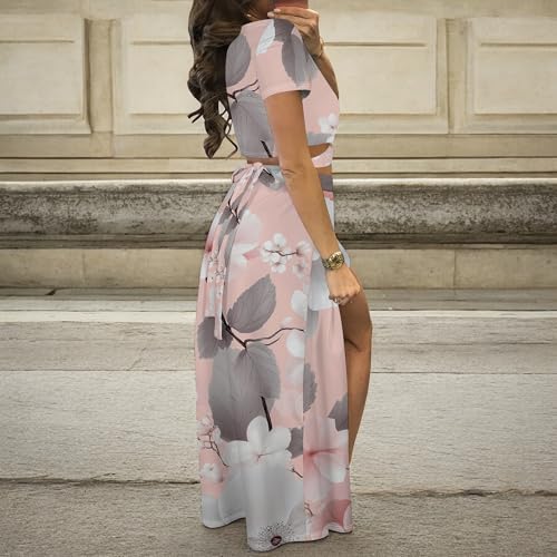 Image of MESLIMA Two Piece Dresses Sets for Women Summer Boho Maxi Dresses