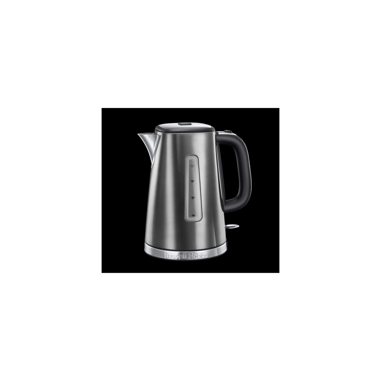 Russell Hobbs Bollitore Elettrico Luna 1,7 L 2400 W, Ebollizione Rapida 55 sec., Avvolgicavo, Base Girevole 360°, Acciaio Inox Grigio Scuro – 23211-70
