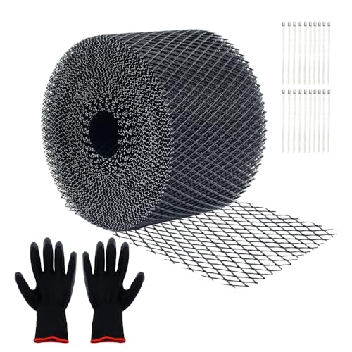 UXILPOW 5inch X 100ft Flat Aluminum Leaf Filter Gutter Protection,Leaf Filter Gutter Guards,Gutter Downspout Screen,Leaf Filter Gutter Protection Leaf Filter Gutter Guards Aluminum (A-Black)