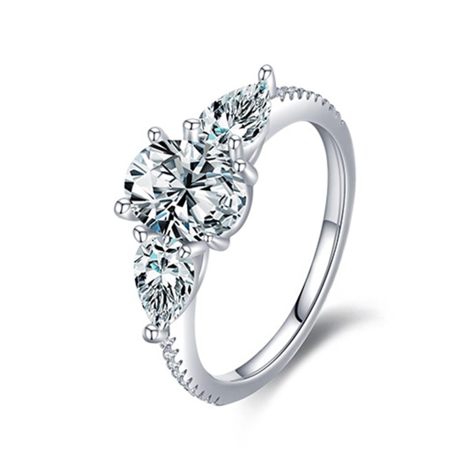 Anillos de mujer, alianzas de boda clásico con circonita cúbica ovalada de plata 925 regalo de boda aniversario