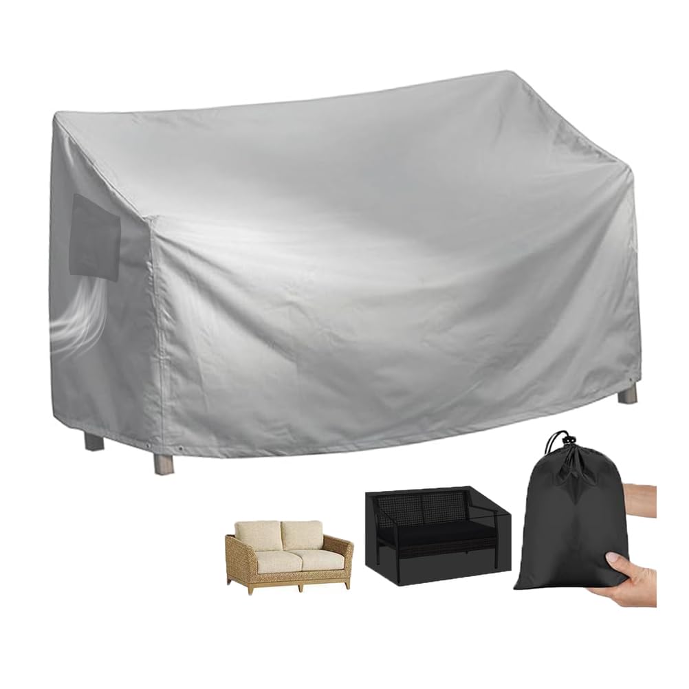 Housse canapé extérieur 420D argent 190x66x89 cm bâche de protection imperméable jardin